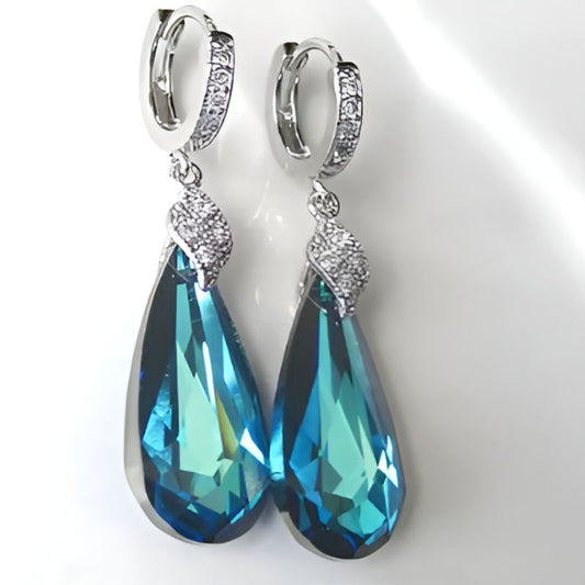 Vintage Blue Zirconia Earrings