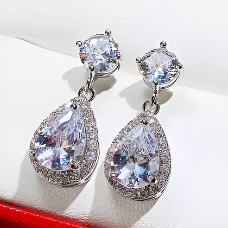 Vintage White Teardrop Earrings