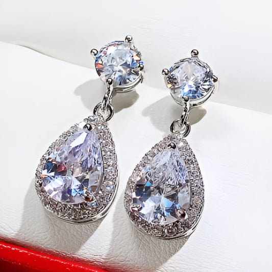 Vintage White Teardrop Earrings