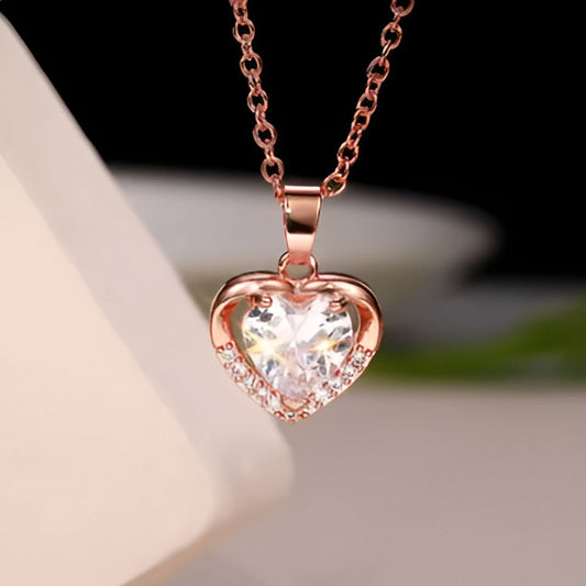 Vintage Rose Gold Heart Necklace