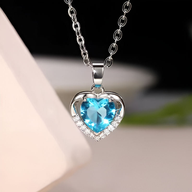 Vintage Blue Heart Necklace