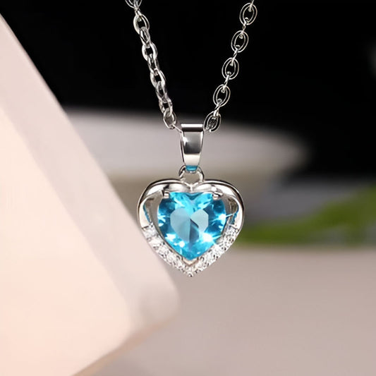 Vintage Blue Heart Necklace