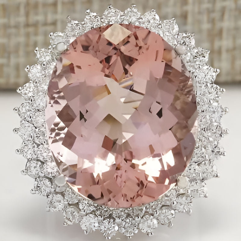 Silver Big Pink Ring