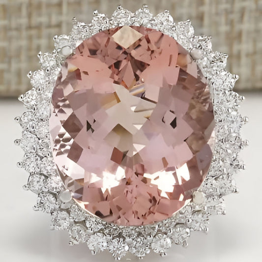 Silver Big Pink Ring