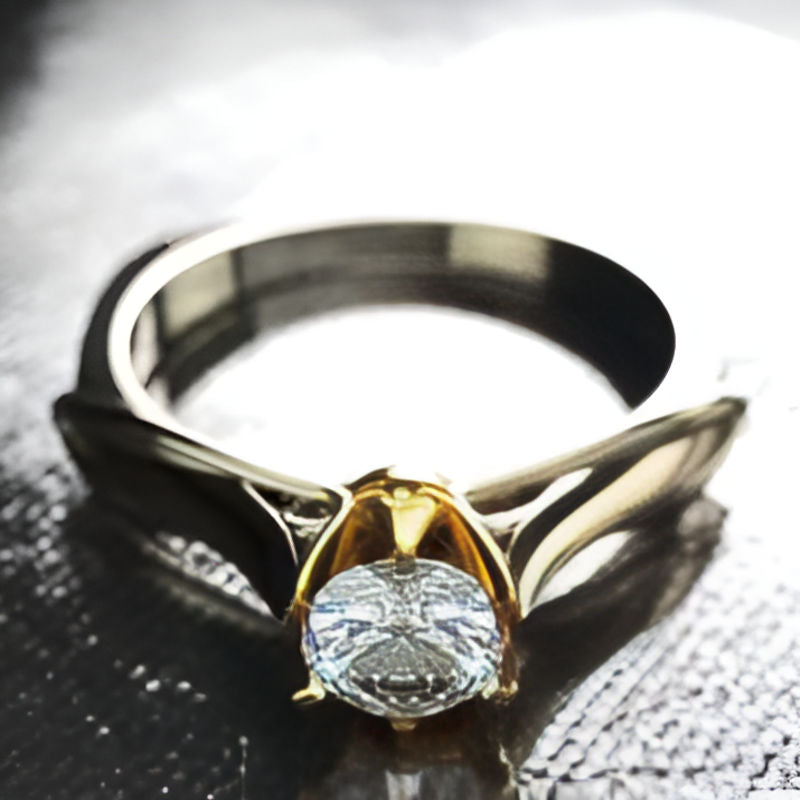 Vintage Two Tone Geometric Ring