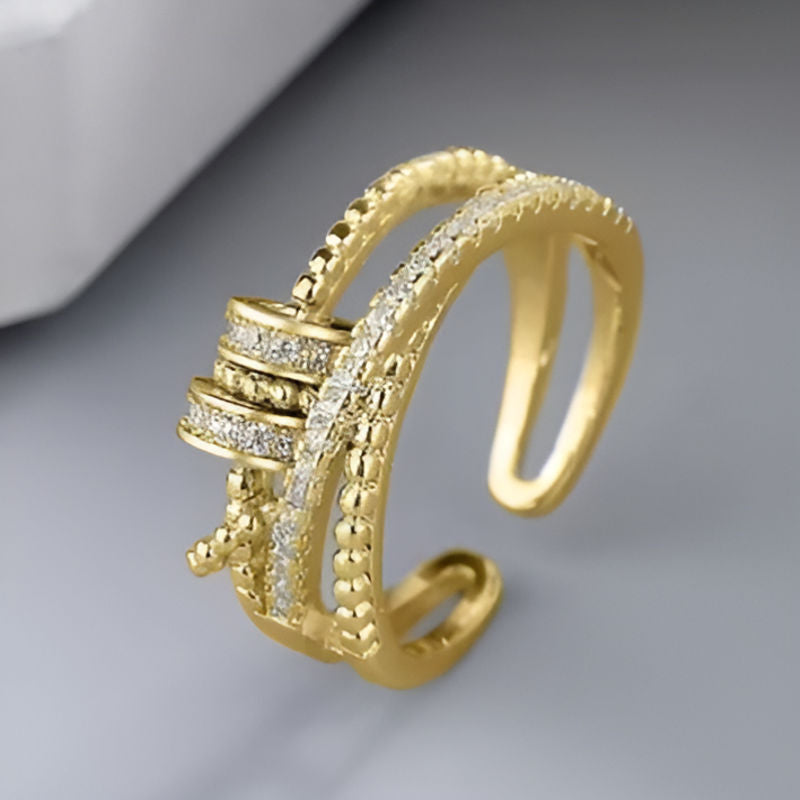 Gold Exquisite Cross Ring