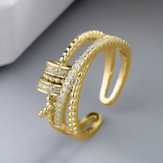 Gold Exquisite Cross Ring