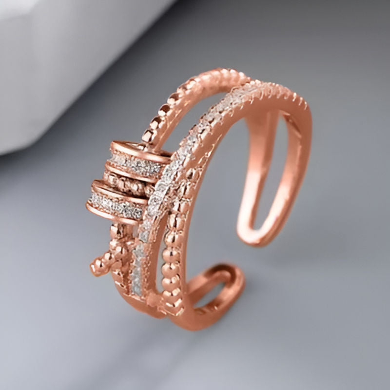 Vintage Rose Gold Exquisite Cross Ring