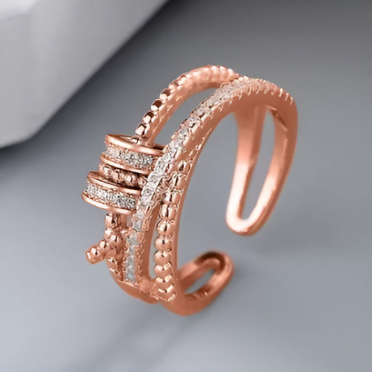 Vintage Rose Gold Exquisite Cross Ring