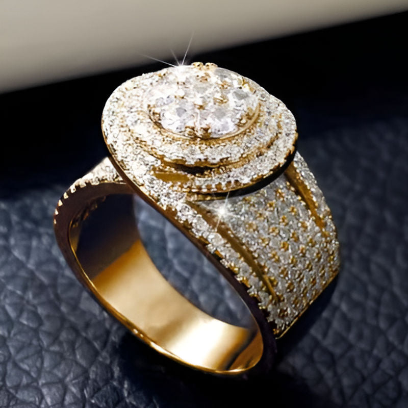 Gold Full Bling Iced Ring