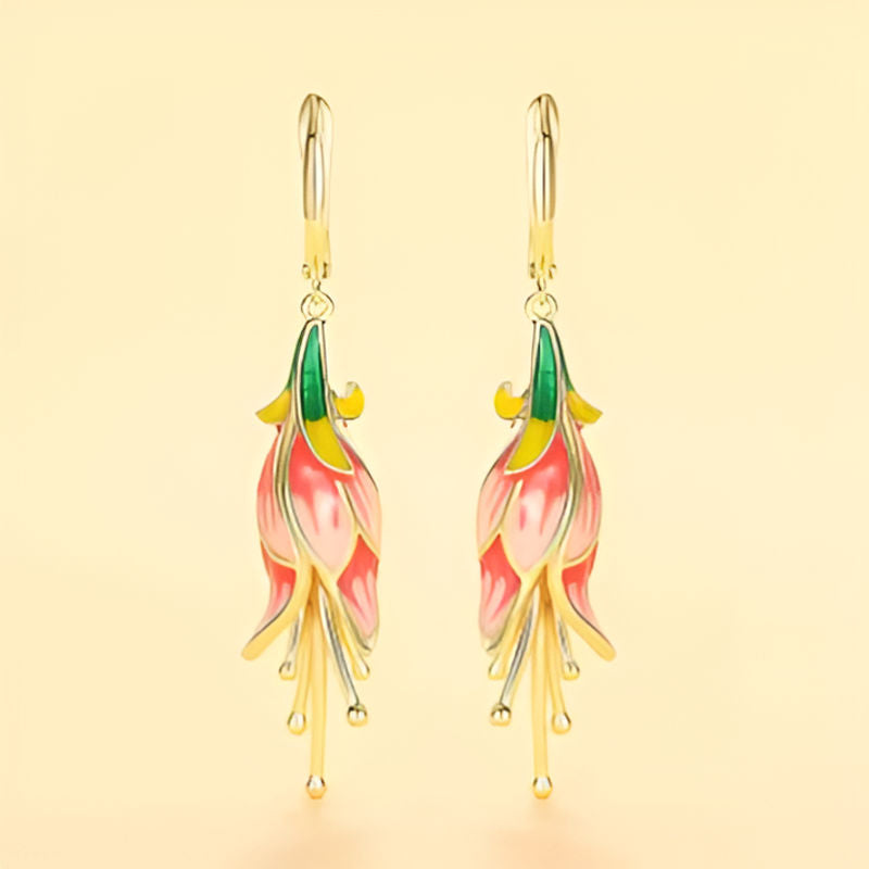 Vintage Pink Tulip Earrings