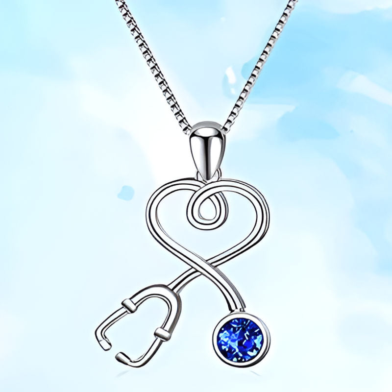 Vintage Stethoscope Heartbeat Necklace
