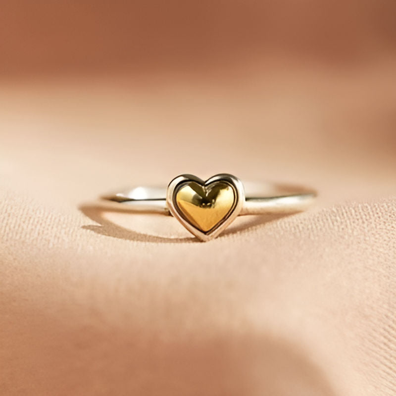 Vintage Two Tone Heart Ring