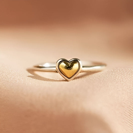 Vintage Two Tone Heart Ring