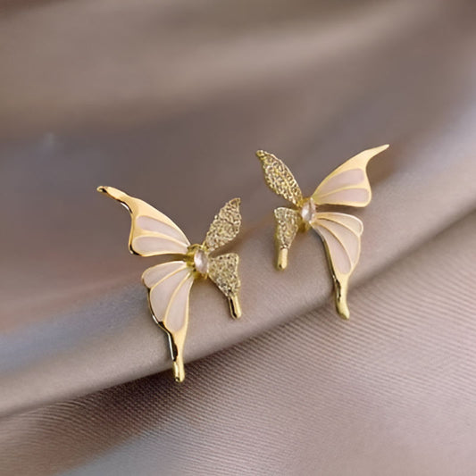 Gold Butterfly Stud Earrings