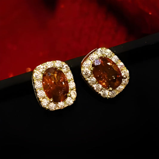 Vintage Red Zirconia Earrings