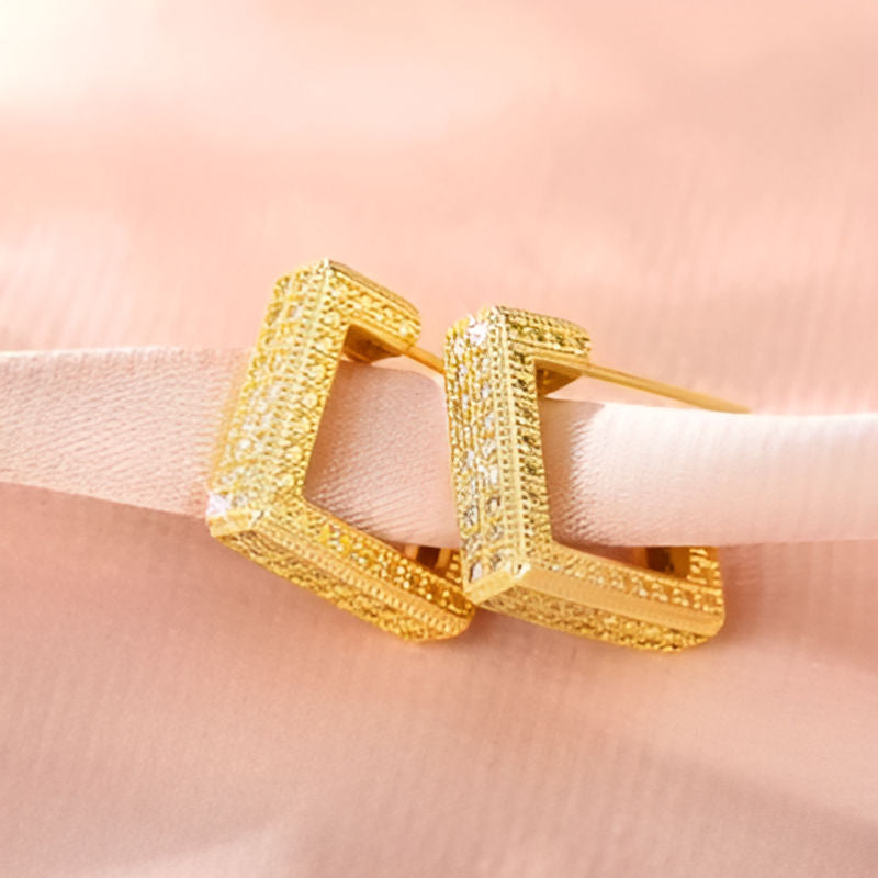 Gold Bling Bling Stud Earrings