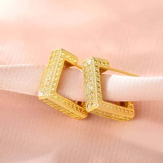 Gold Bling Bling Stud Earrings
