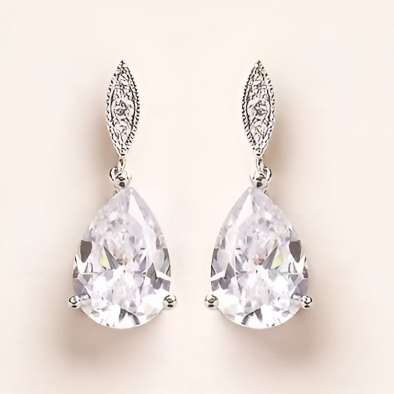 Vintage Crystal Pear Earrings