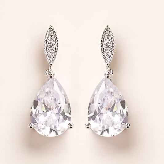 Vintage Crystal Pear Earrings