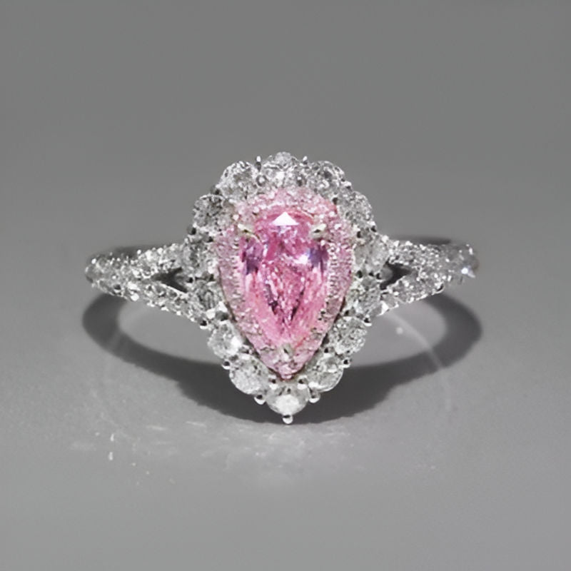 Vintage Pink Pear Ring
