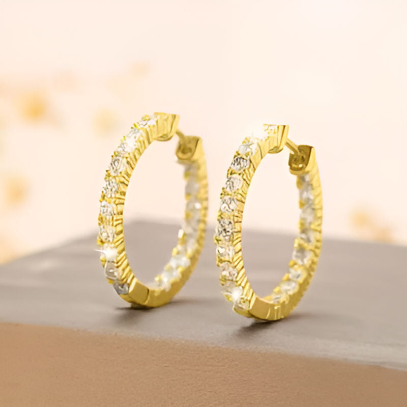Gold Lady Zirconia Earrings