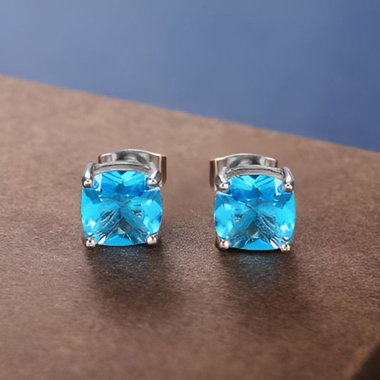 Vintage Blue Zirconia Earrings