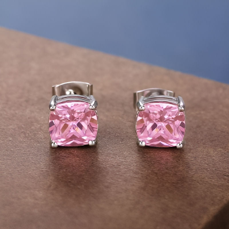 Vintage Pink Zirconia Earrings