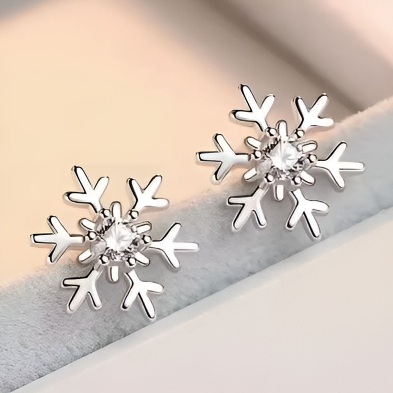Silver Bright Snowflake Earrings