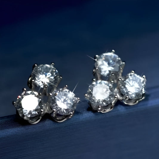 Silver Exquisite Triangles Earrings