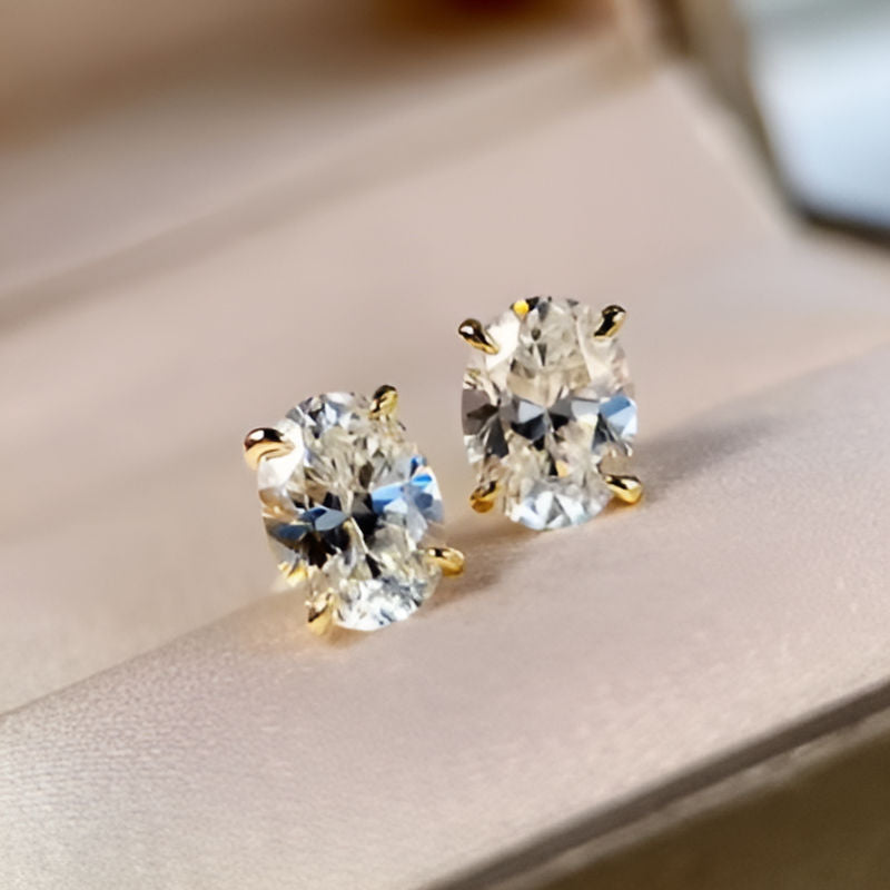 Vintage Chic Shiny Oval Earrings