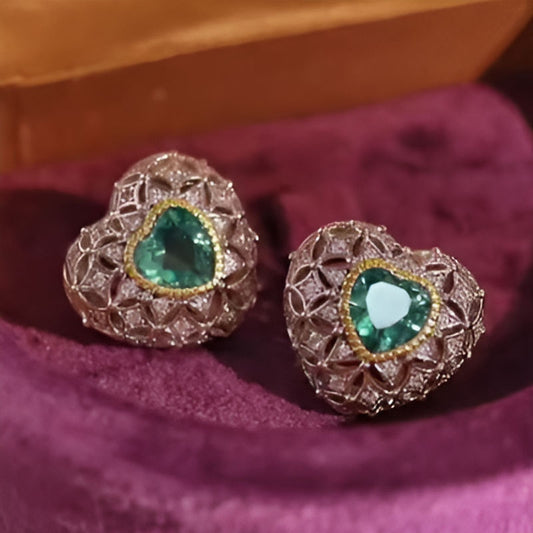 Vintage Aesthetic Heart Earrings