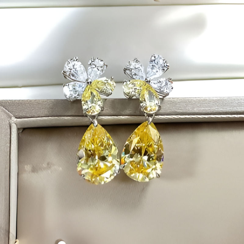 Vintage Yellow Flower Earrings