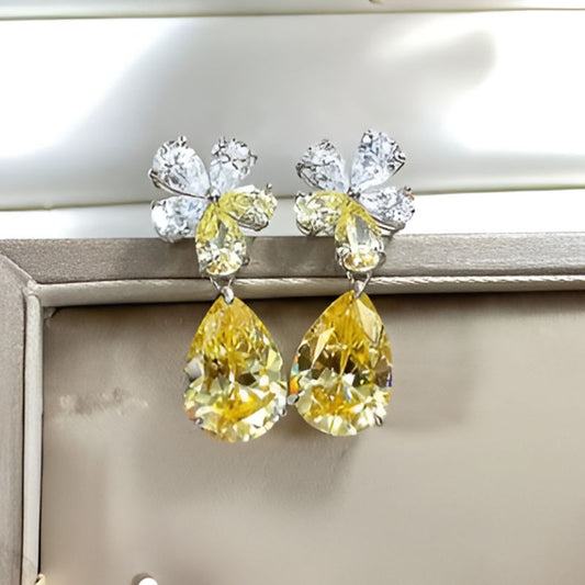 Vintage Yellow Flower Earrings