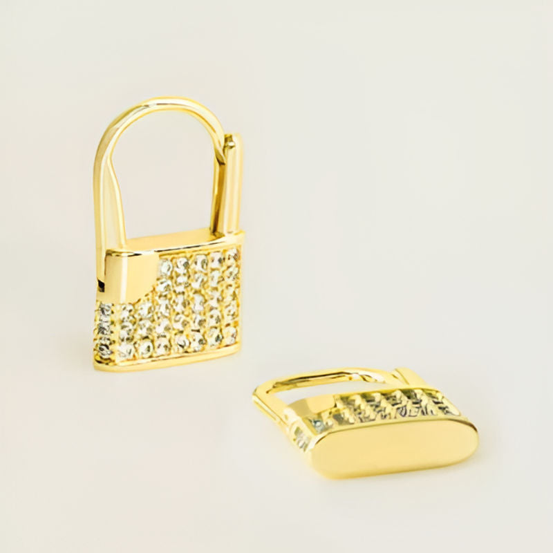 Gold Chic Lock Earrings