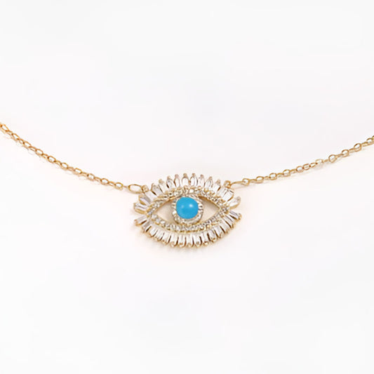 Vintage Blue Evil Eye Necklace