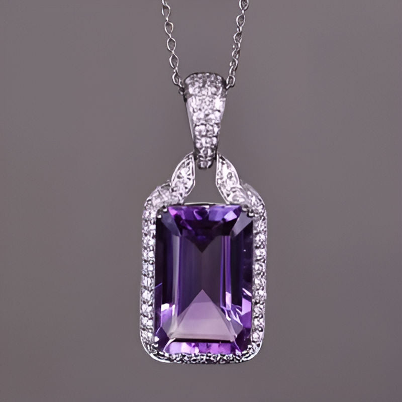 Vintage Purple Zirconia Necklace