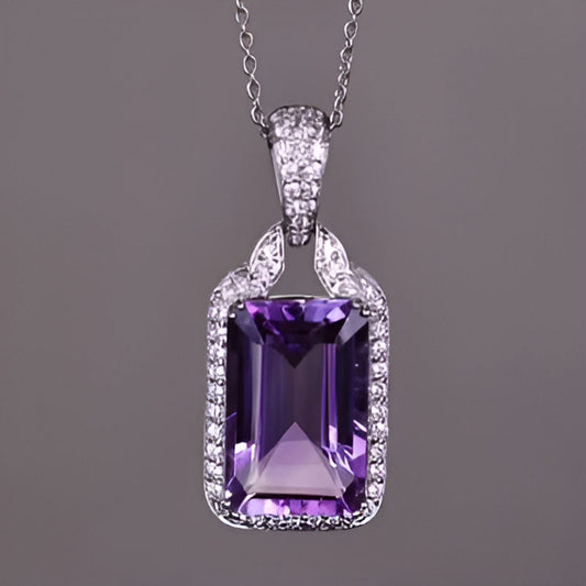 Vintage Purple Zirconia Necklace