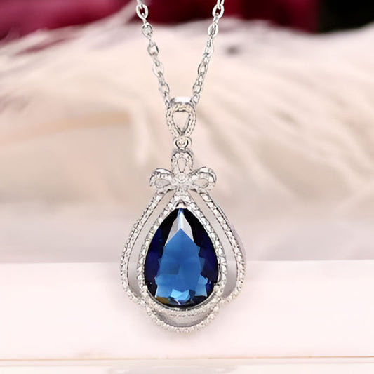 Elegant Blue Zirconia Necklace