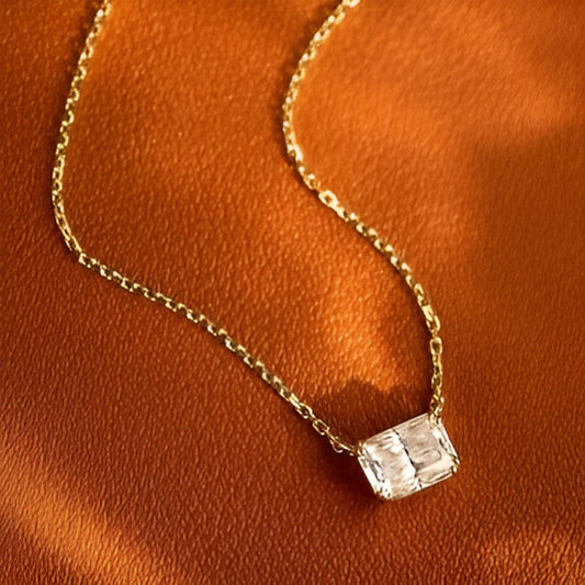 Vintage Rectangular Zirconia Necklace