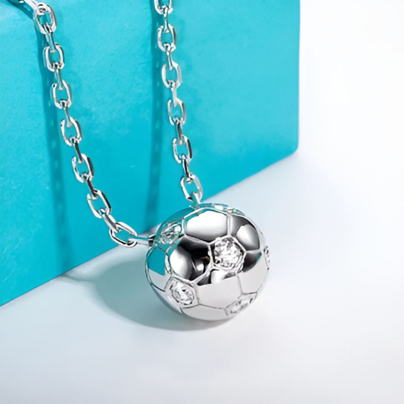 Vintage Novel Football Pendant Necklace