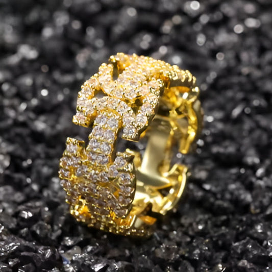 Gold Crystal Zirconia Ring