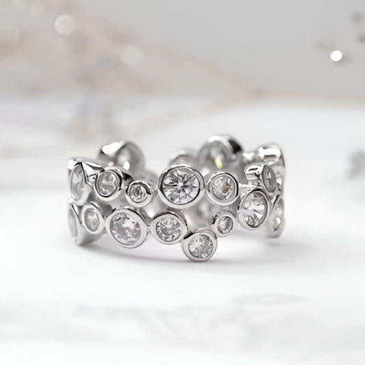 Vintage Bright Round Zirconia Ring