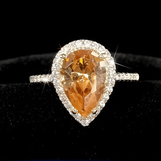 Vintage Pear Cubic Zirconia Ring