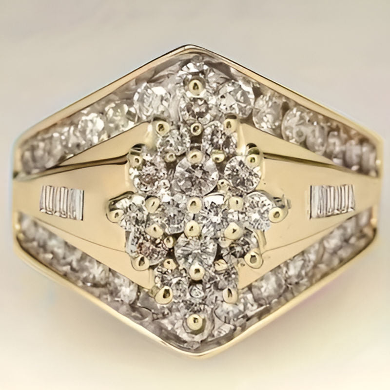 Gold Shiny Zirconia Ring