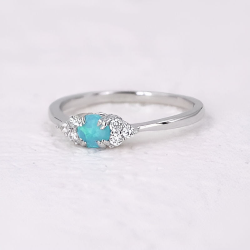 Vintage Blue Imitation Opal Ring