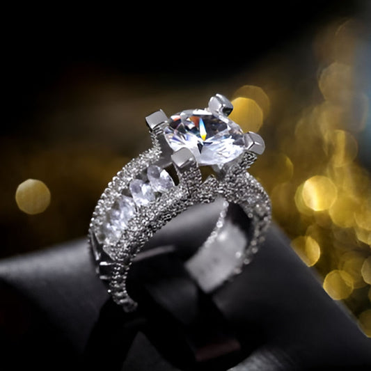 Vintage Big Cubic Zircon Ring