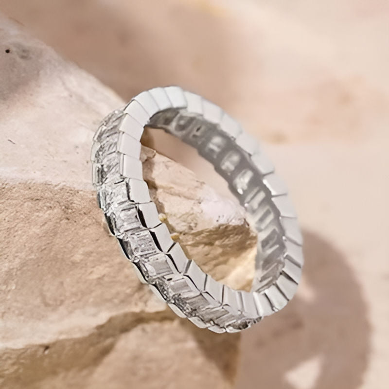 Vintage Geometric Zirconia Ring