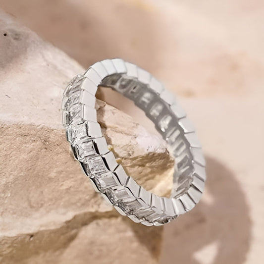 Vintage Geometric Zirconia Ring