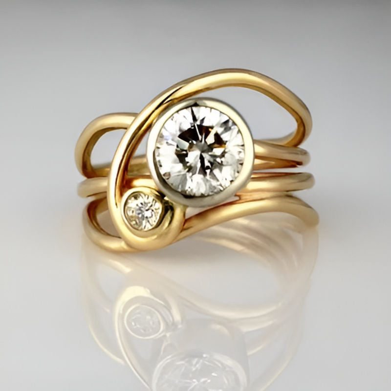 Gold Cross Wide Ring